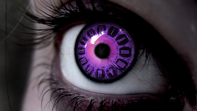 1080P, macro, eye, purple, clock, hd, digital/artwork