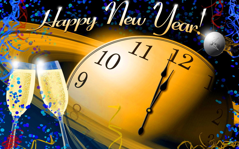 4K, card, minute hand, year, phone, greeting, indoors, hd, number, time, backgrounds, event, celebration, champagne, glasses, night, new years eve