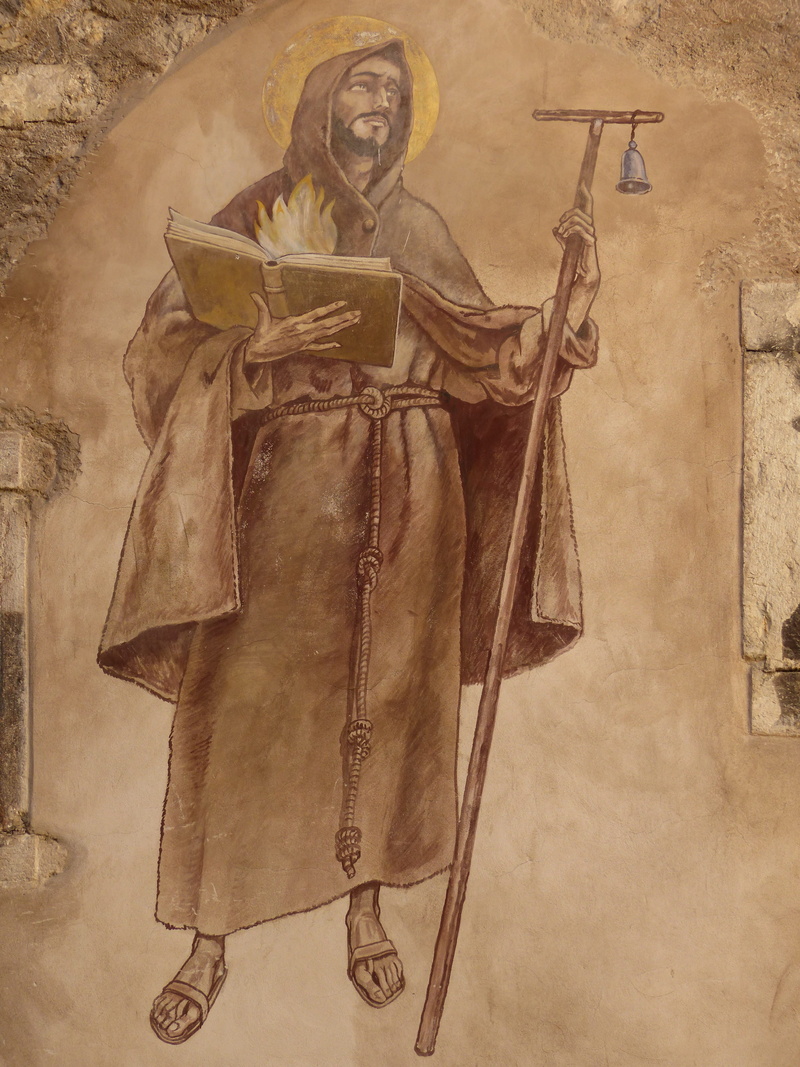 human representation, Monch, Painting, wall - building feature, 4K, belief, canale di tenno, adult, Mural, sculpture, Middle Ages, italy, craft, mural