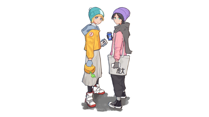 Apex Legends, black hair, 2K, blonde, blue eyes, Wraith (Apex Legends), wattson(apex legends)