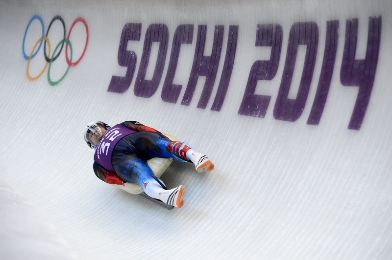 high angle view, speed, Luger, competition, communication, silver medalist of the Olympic games, full length, outdoors, architecture, 4K, track, Luge