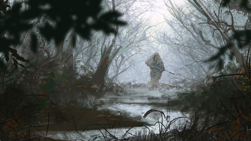 sniper rifle suppressors painting soldier, 1080P