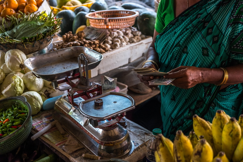 street stall, steel, person, india, machine, holding, abundance, choice, balancing, large group of objects, food, front, fresh fruit, old, market stall