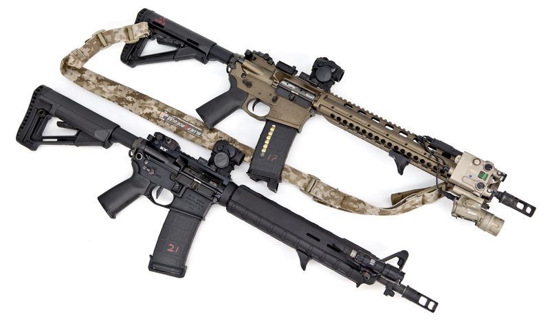 black, studio shot, machine gun, two, gun, weapon, communication, cut out, technology, still life, assault, metal, background, military, 1080P, rifle