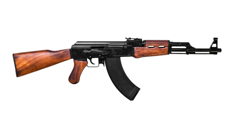 AK-47, communication, white background, gun, copy space, no people, weapon, protection, ak, handgun, 1080P, aggression, cut out, sign, automatic, Weapons
