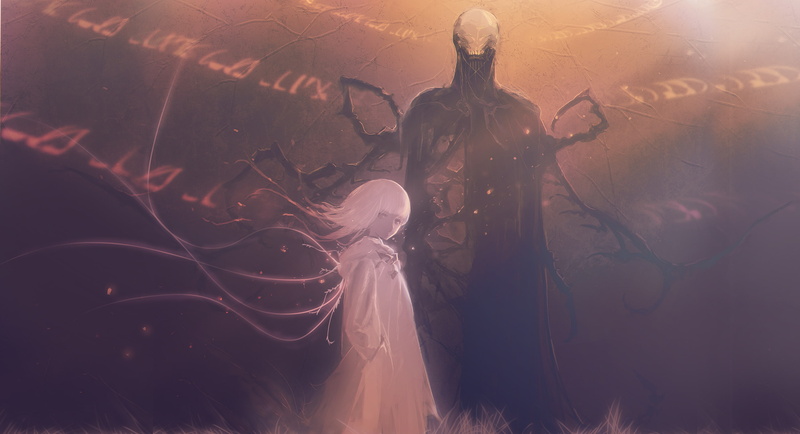 three quarter length, waist up, people, nature, white hair, creativity, digital art, outdoors, technology, human representation, architecture, original characters