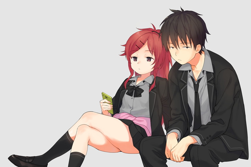 720P, disguise, togetherness, suit, sitting, young men, white background, studio shot, indoors, mask, redhead qualidea code chigusa asuha chigusa kasumi anime girls anime