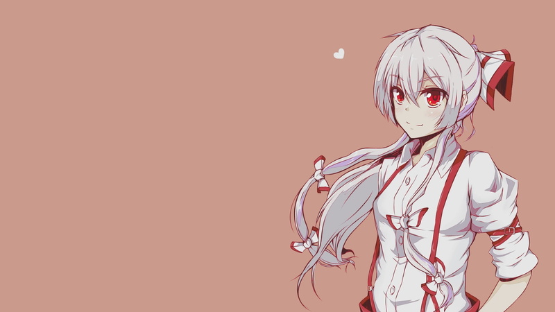 creativity, standing, colored background, 1080P, anime, Touhou, Fujiwara no Mokou, robot, hair, one person, studio shot, fun, complexity, representation