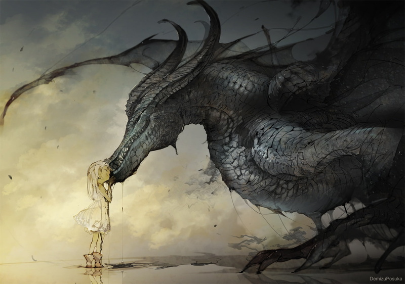 loli, hair, com, dragon, 245063, dress, konachan, posuka, 720P, watermark, original, long, boots, demizu, polychromatic, summer