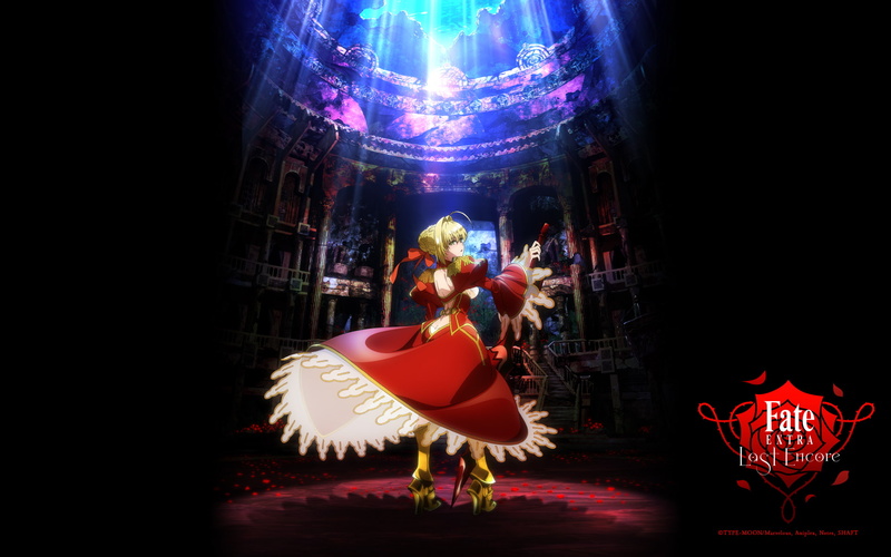 saber, stairs, eyes, 1080P, dress, fate, sword, logo, black, dark, short, extra, braids, (series), green, weapon, boots, com, konachan, hair, aliasing