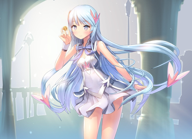 seisen, cerberus, aliasing, blue, gou, tougetsu, hair, dress, 720P, long, eyes