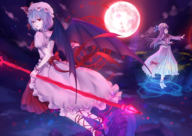 vampire, remilia, patchouli, shi, scarlet, aliasing, yun, 2K, touhou, mage, knowledge, magic