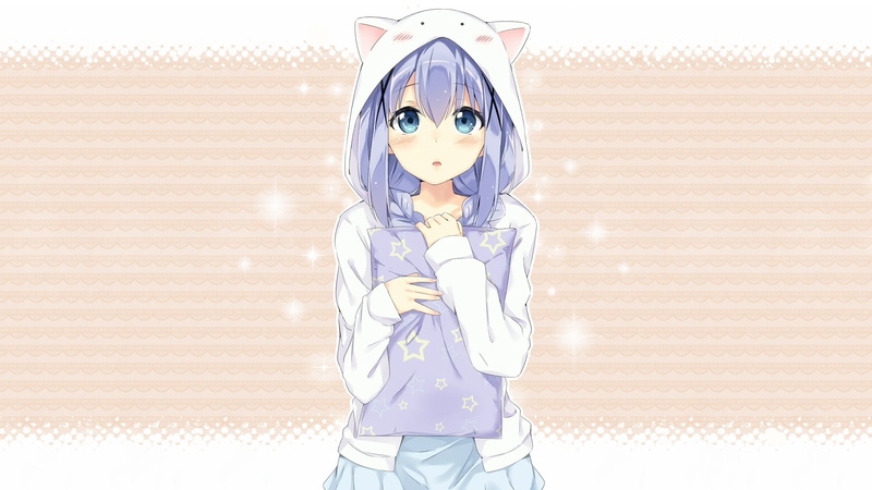twintails, 2K, braids, photoshop, desu, shin, blush, chino, ka-, gochuumon, blue, long, hoodie, kafuu, aliasing, hair, nishimi, eyes, usagi