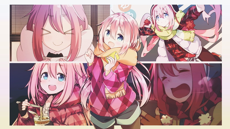 close-up, no people, transfer print, 1080P, Laid-Back Camp, still life, clothing, male likeness, day, indoors, choice, multi colored, representation, human representation