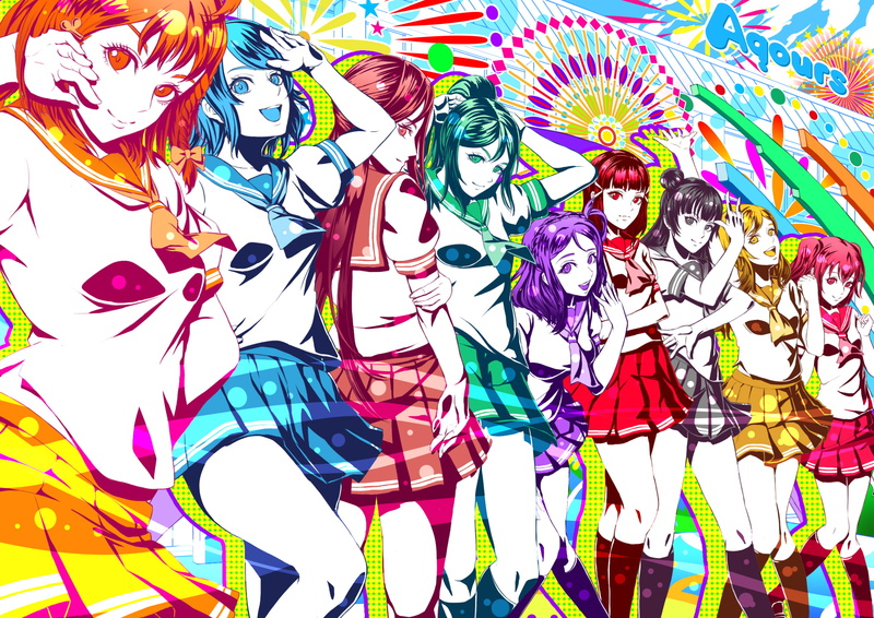 Riko Sakurauchi, Yoshiko Tsushima, Love Live! Sunshine!!, Kanan Matsuura, Mari Ohara, Anime, 1080P, You Watanabe, Chika Takami, Ruby Kurosawa, Dia Kurosawa