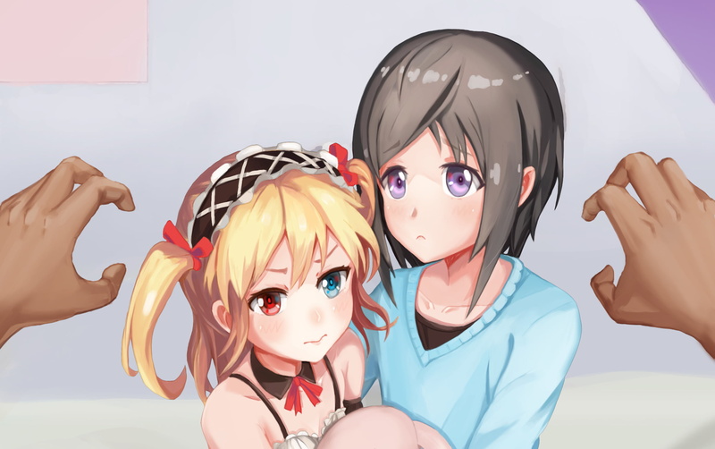 Crossover, Imouto sae Ireba Ii., 1080P, Heterochromia, Chihiro Hashima, Kobato Hasegawa, Anime, Boku Wa Tomodachi Ga Sukunai