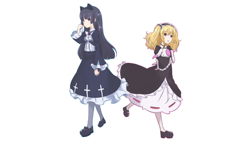 doll, eyes, black, catgirl, hasegawa, goth-loli, long, kobato, purple, twintails, bicolored, ruri, hair, 4loneco, gokou, blonde, 2K