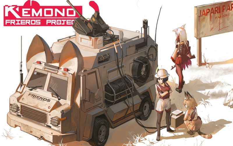 1080P, Kaban (Kemono Friends), Crested Ibis (Kemono Friends), Anime, Kemono Friends, Serval (Kemono Friends)