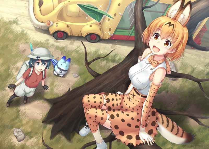 Kemono Friends, Anime, Kaban (Kemono Friends), 1080P, Lucky Beast (Kemono Friends), Serval (Kemono Friends)
