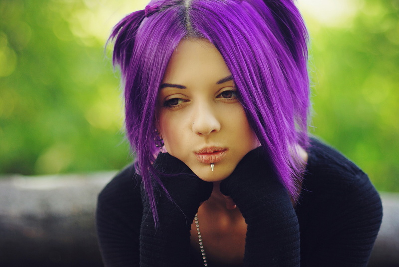 emo, girls, violet, loli, mood, face, 2K, hair, goth loli