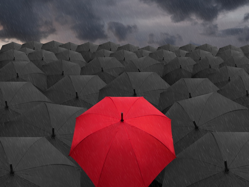 Umbrella, 3D, Umbrellas, d, Lonely, 2K, Black, lot, Red