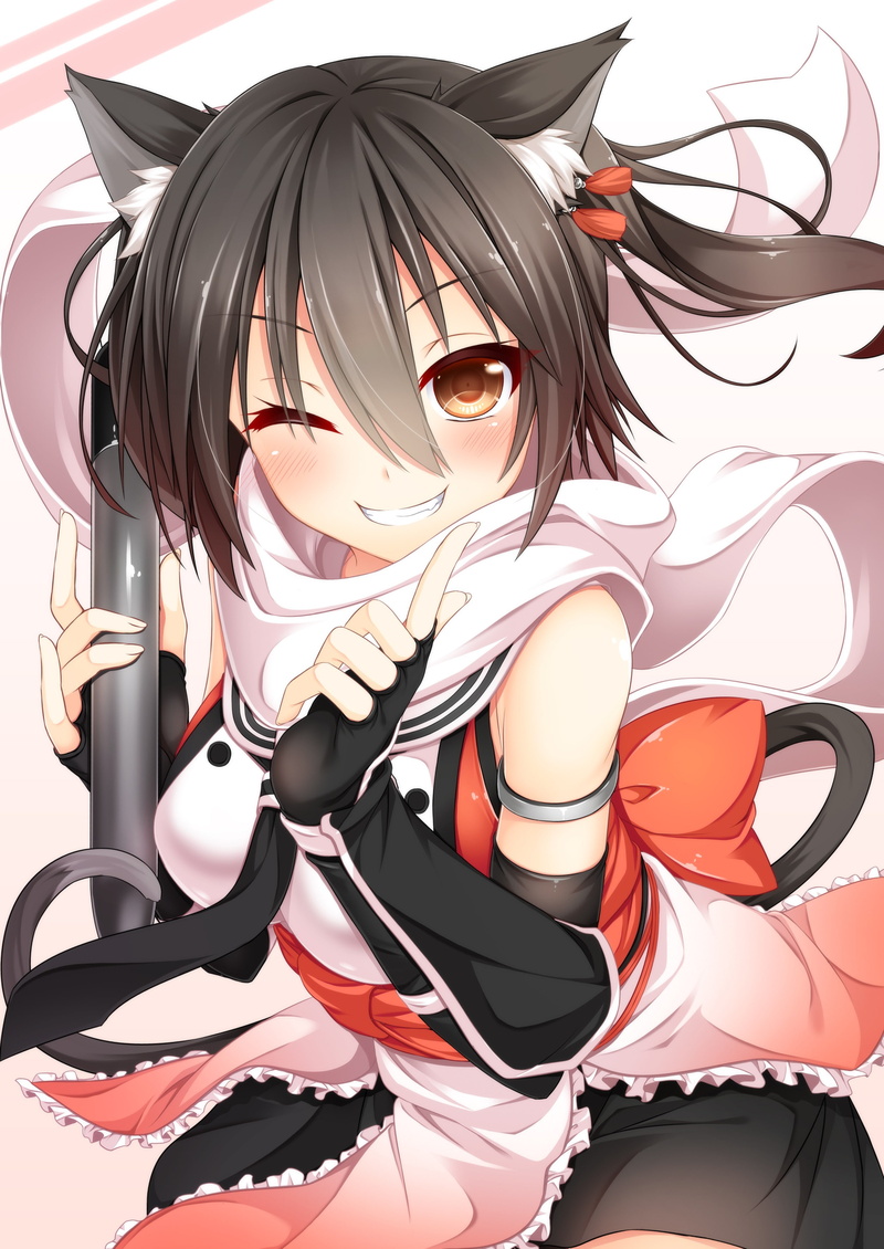 young adult, lifestyles, nekomimi, 2K, hairstyle, tail, anime girls, Sendai (KanColle), human body part, beautiful people, portrait, fashion, adult, beauty