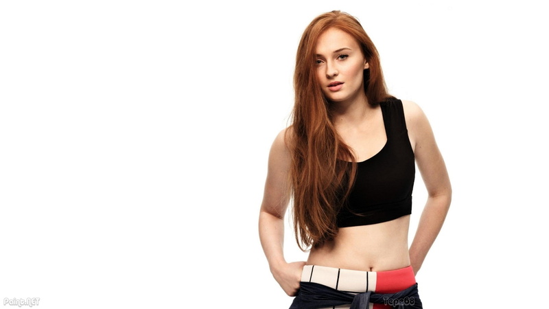 redhead, long hair, 1080P, Sophie Turner, actress, women