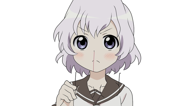 studio shot, cut out, copy space, creativity, anime girls, simple background, Yuru Yuri, one person, 2K, human face, close-up, Ikeda Chitose, headshot