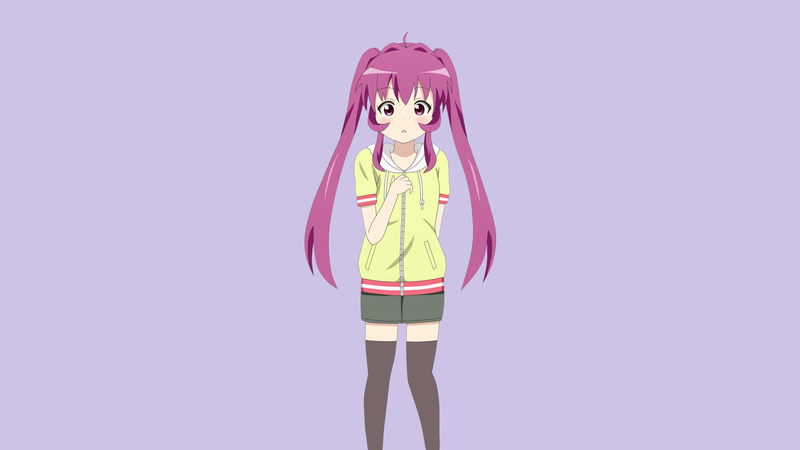 young adult, cut out, one person, skirt, fashion, twintails, clothing, standing, creativity, simple background, indoors, pink color, representation, thigh-highs