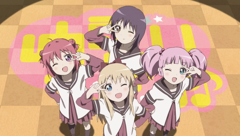 indoors, anime girls, high angle view, real people, human body part, people, men, cooperation, representation, Funami Yui, smiling, fun, creativity, Kyoko Toshino