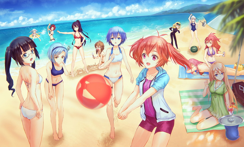 women, offspring, group of people, adult, Riddle Story of Devil, child, sky, Haruki Sagae, men, 1080P, childhood, Anime, Tokaku Azuma, Nio Hashiri, Sumireko Hanabusa