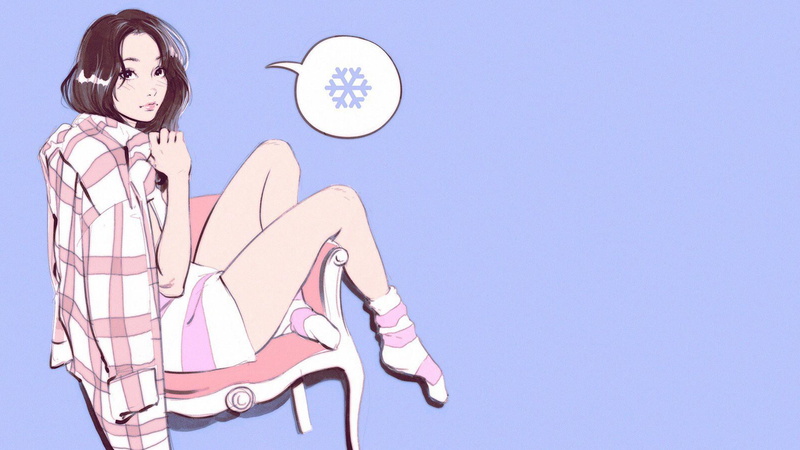 Ilya Kuvshinov, striped socks, legs, legs up, digital art, drawn, striped, sitting, side view, 1080P, socks, square