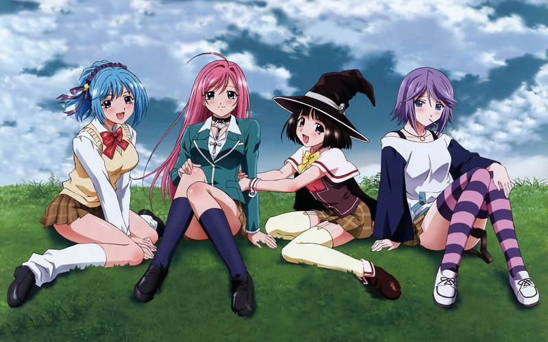 knee, rosario, sendou, vampire, striped, shirayuki, school, akashiya, kurumu, socks, kurono, legwear, yukari, moka, uniforms, 1080P, mizore