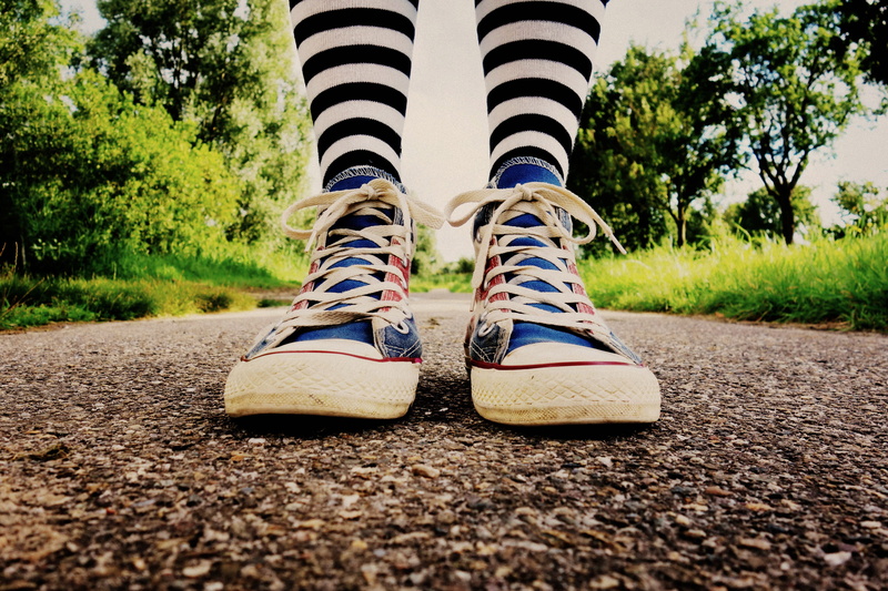 day, feet, outdoors, clothing, canvas shoe, low section, legs, surface level, sock, 4K, striped, casual clothing, plant, fashion, leg, lifestyles, clothes