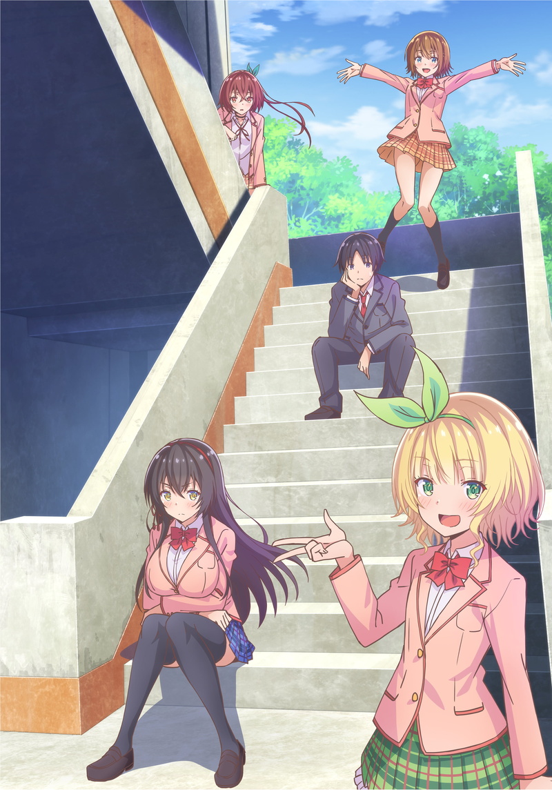 school, Keiki Kiryuu, Sayuki Tokihara, brunette, blue eyes, green eyes, thigh-highs, Hensuki, purple eyes, yellow eyes, anime boys, anime girls, red eyes