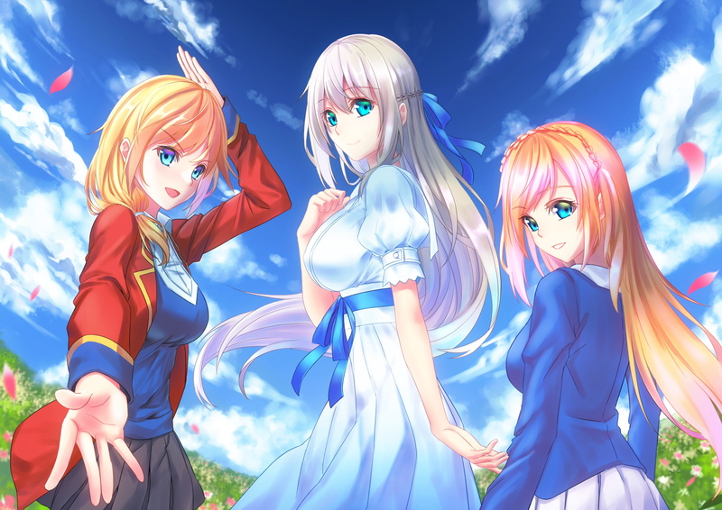 real people, day, clouds, Zhanjian Shaonu, blond hair, 2K, retail, female likeness, people, dress, costume, anime girls, lifestyles, blue, human representation