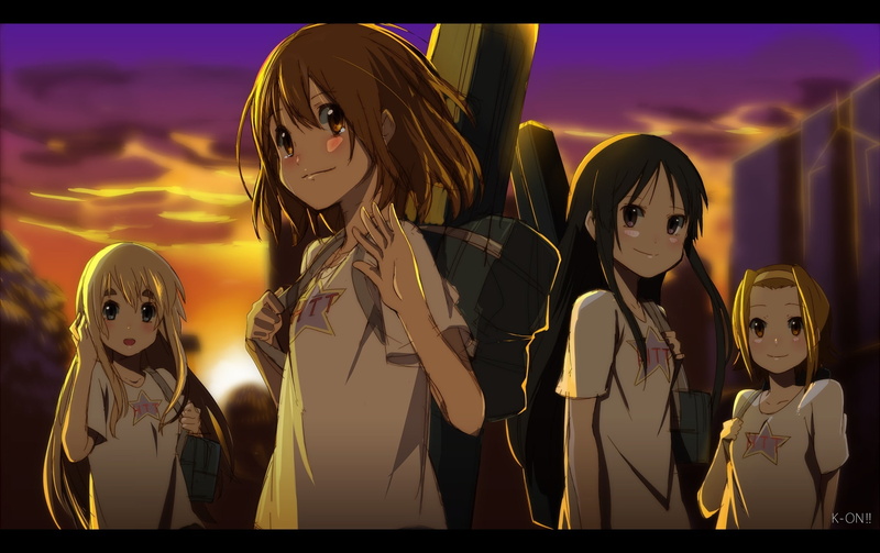 long, sunset, 1080P, akiyama, waifu2x, hair, eyes, k-on!, yui, ritsu, brown, konachan, black, 240028, group, mio, tainaka, tears, blonde, com, headband