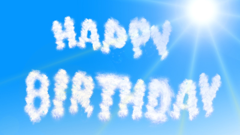 birthday, clouds, happy, 4K
