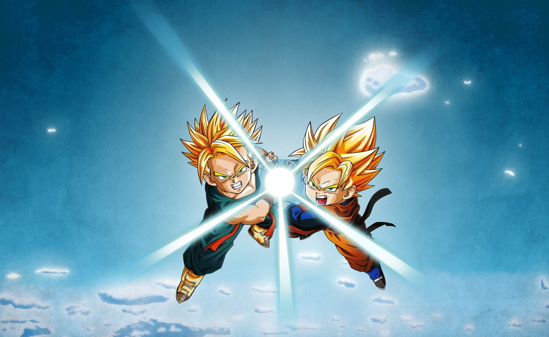 hd, outdoors, z, goten, religion, Anime, art and craft, digital, day, dragon, 2K, sky, male likeness, nature, digital composite, no people