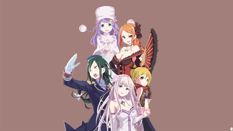 Emilia (Re:ZERO), Priscilla Barielle, Anime, 1080P, Anastasia Hoshin, Crusch Karsten, Re:ZERO -Starting Life in Another World-, Felt (Re:ZERO)