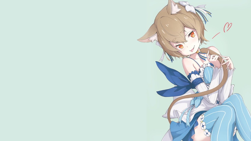 light blue, tail, Argail Felix, cat ears, Re:Zero Kara Hajimeru Isekai Seikatsu, 1080P, orange eyes