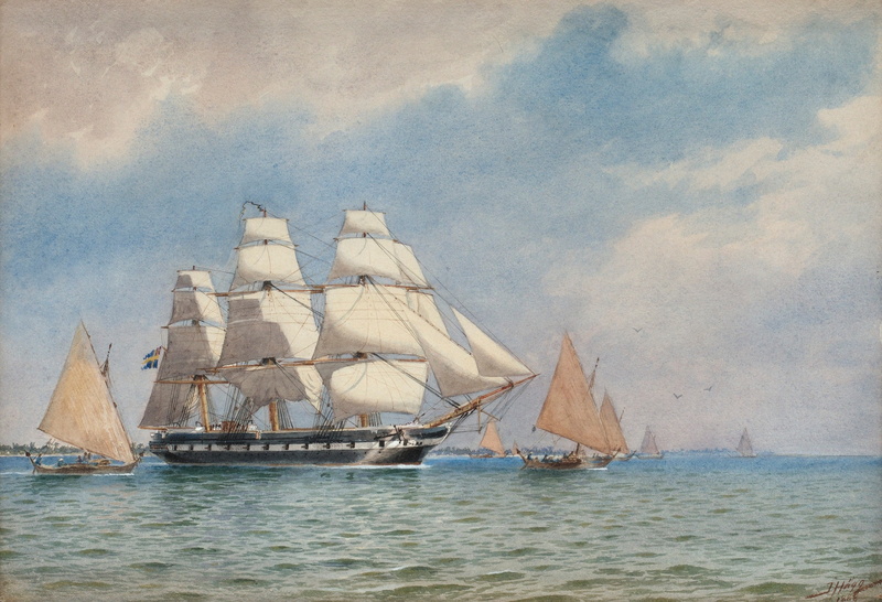 2K, Seascape, oil painting, The Frigate " VANADIS", Marinmåleri, Jakob Haq