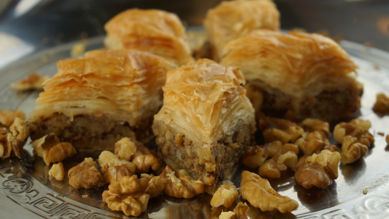 ready-to-eat, plate, freshness, close-up, walnut baklava, sweet food, wellbeing, tray, no people, indulgence, baked, still life, indoors, food, snack, 5K
