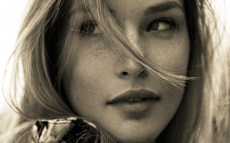 face, sepia, freckles, model, 1080P, women, Bar Refaeli