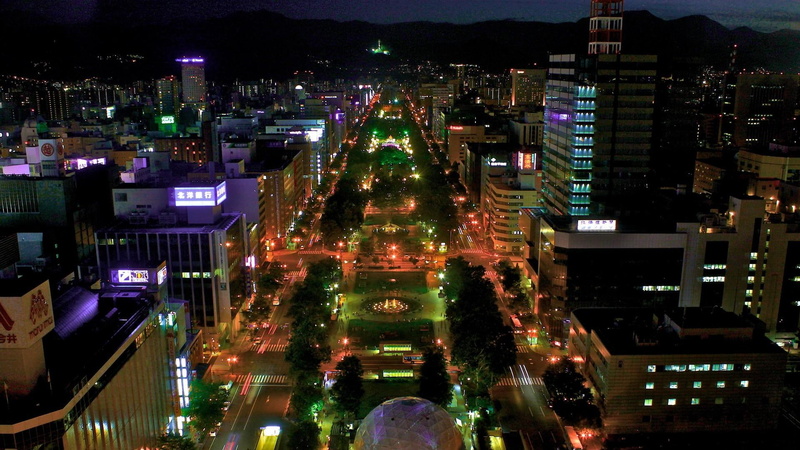 blvd, trees, 1080P, nature and landscapes, city, lights, tokyo, night