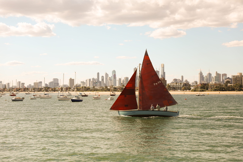 nautical vessel, sailing, human, cloud - sky, 7 jacka blvd, travel, boat, saint kilda, watercraft, urban skyline, nature, red, spire, sky, mode of transportation
