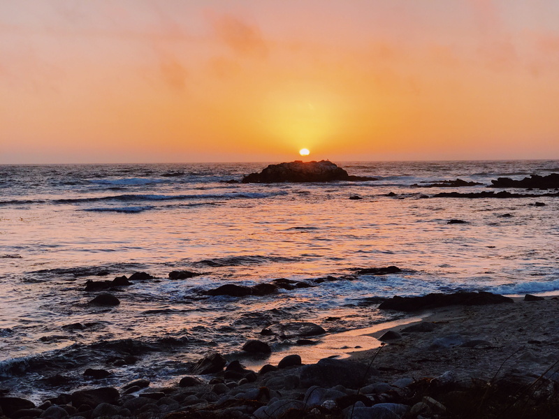 outdoors, wave, idyllic, rock - object, sea, tranquility, water, sky, motion, land, tranquil scene, beauty in nature, rock, 4K, beach, pacific grove, ocean view blvd