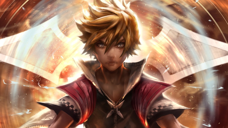 the game, ROXAS, 1080P, art, guy, Kingdom Hearts II, anime, gianluca rolli