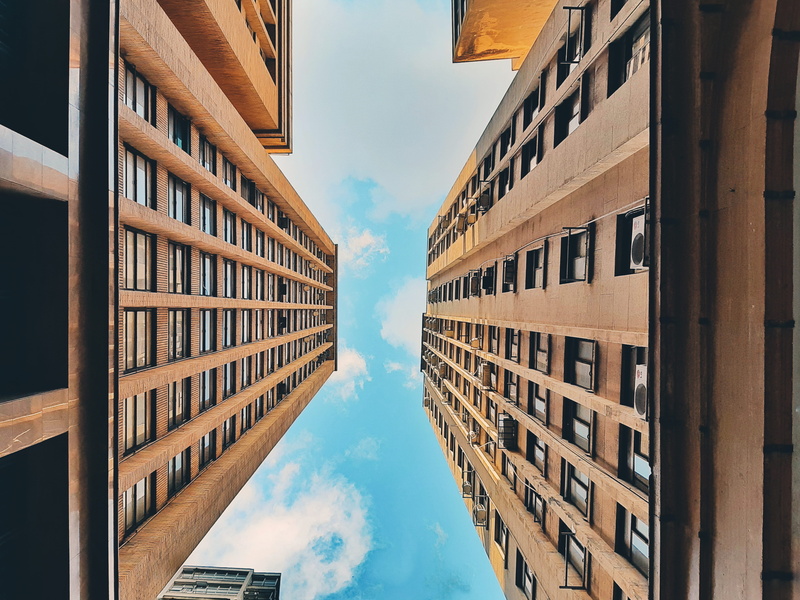 angle, city, housing, apartment, no people, residential district, glass - material, outdoors, urban, photography, sky, building exterior, window, office building exterior