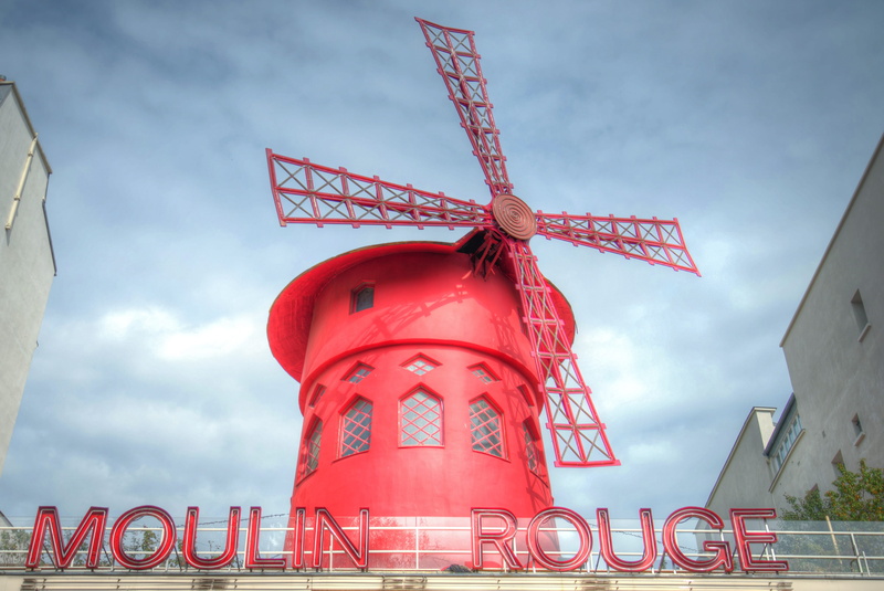built structure, industry, nature, cabaret, moulin, renewable energy, no people, boulevard, 4K, wind turbine, day, alternative energy, moulin rouge, fuel and power generation